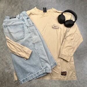 Vintage G-Unit Long Sleeve T-Shirt XL Tan Heavy Weight Raw Material Y2K 50 Cent